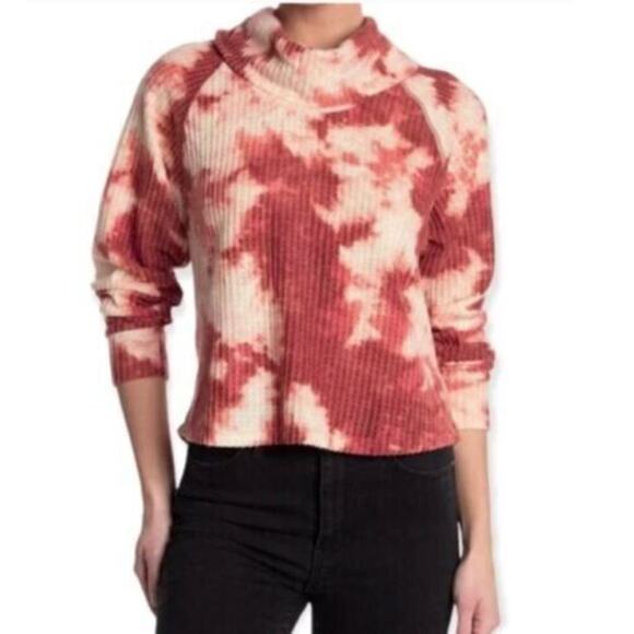 Abound Women's Long Sleeve Tie-Dye Funnel Neck Thermal Top in Rust XS Nordstrom - Picture 1 of 2
